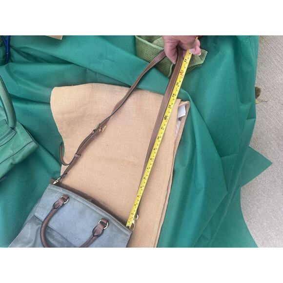 Tignanello Green Leather Satchel Purse Shoulder Hand Bag - Picture 12 of 13